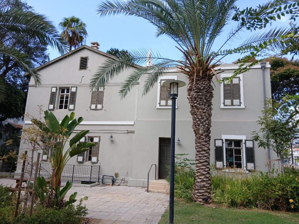 A Templer house under a palm tree